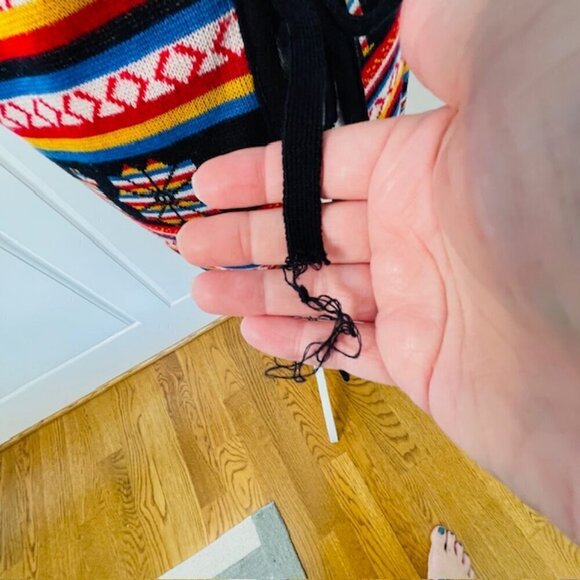 VTG Blanket Llama Southwestern Style 70's Sear's Open Side Sweater Vest OSFA - Picture 7 of 11